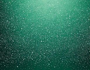 Obraz premium Green background with scattered white dots of different sizes, creating an abstract snow-like effect.