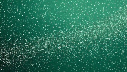 Obraz premium Green background with scattered white dots of different sizes, creating an abstract snow-like effect.
