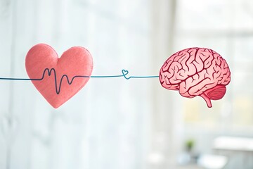 Connection of heart and brain illustrates balance between emotions and intellect