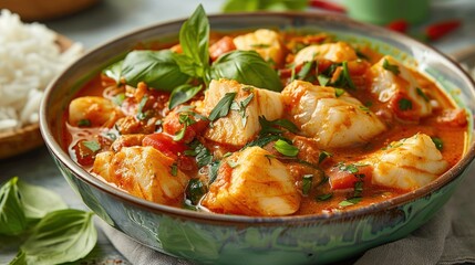 Delicious Fish Curry with Coconut Milk