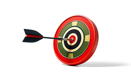 Dartboard with darts Sports game. Marketing time concept. Targeting the business. Realistic 3d design target and arrows. Concept web elements. 
