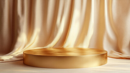 3D rendering of a golden creative product booth background
