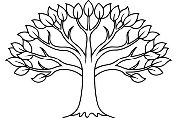 Minimalist Tree of Life Line Art Vector