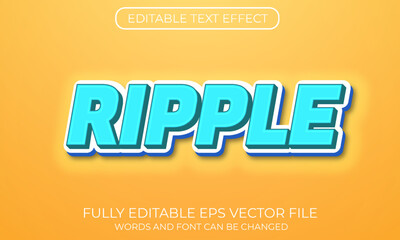 Ripple editable text effect. Headline, Title