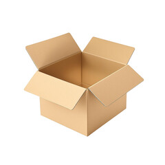 Opened Cardboard Box isolated on a White Background