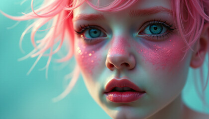 Obraz premium Portrait of a beautiful girl close-up
