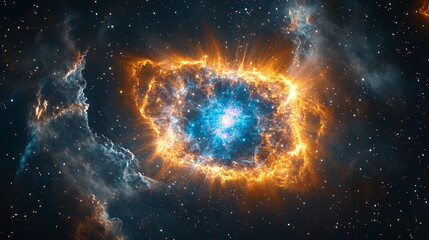 cloud nebula of a colorful cosmic galaxy. Starry night sky. Astronomy and universe science. Background wallpaper of a supernova.