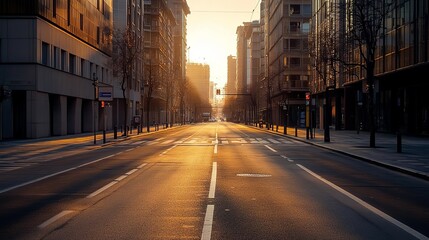 Naklejka premium Milan's streets were deserted during the Corona Virus curfew.