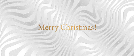 White silver abstract winter wavy background for invitation, flyer, banner and poster. Christmas vector illustration with snow. Snowy background with waves and swirl pattern. Snowfall. Blizzard. 