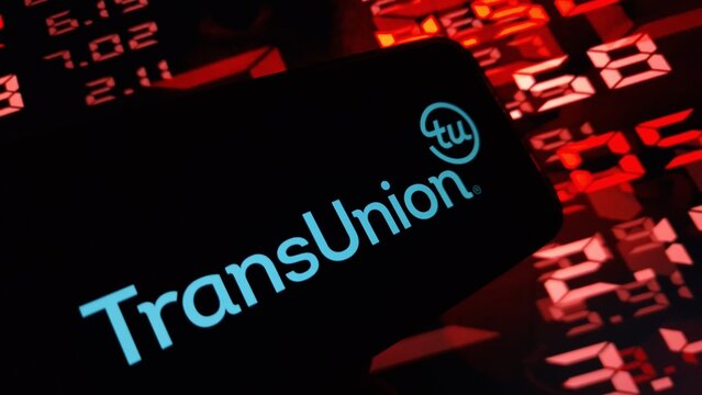 Konskie, Poland - December 02, 2024: TransUnion company logo displayed on mobile phone