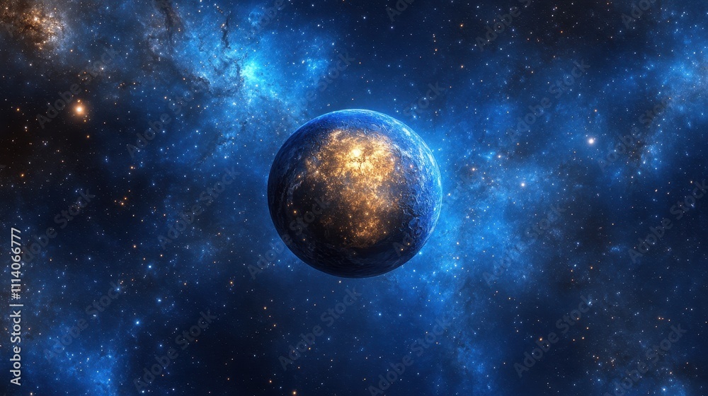 Canvas Prints mercury sphere space blue.