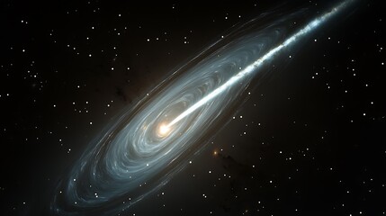 A spiral galaxy with sharp dust lanes cutting through its luminous stellar light