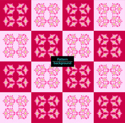 Floral seamless pattern in pink and red tones. Vector illustration