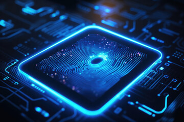 industrial and technological subjects of fingerprint over a screen