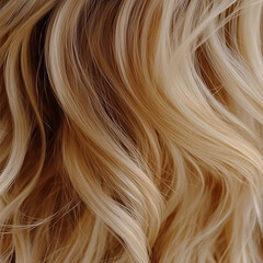Naklejka premium Close up of blonde wavy textured hair