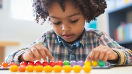 Child Playing with Colorful Balls - Educational Fun