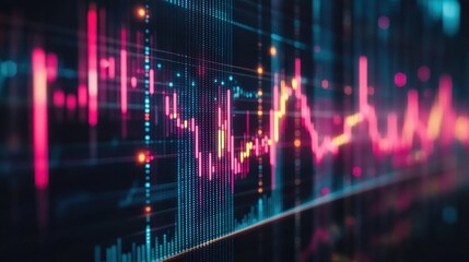 Fototapeta premium Abstract financial data visualization with vibrant colors.AI Generated image