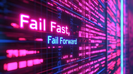 Tech innovation embracing failure as a catalyst for business growth in the digital world, Fail Fast, Fail Forward.
