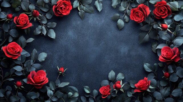 Goth Christmas frame flower plant rose.