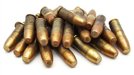 PNG Bullets ammunition isolated white.