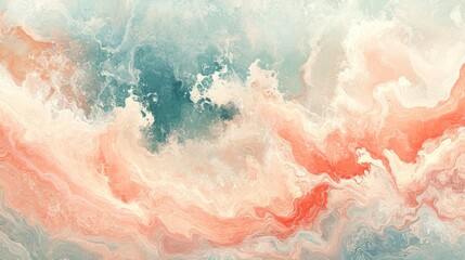 Abstract Swirling Paint in Pastel Tones