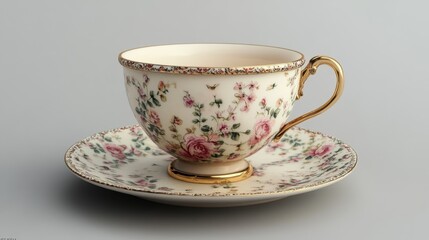 Fototapeta premium Cup tea saucer drink.