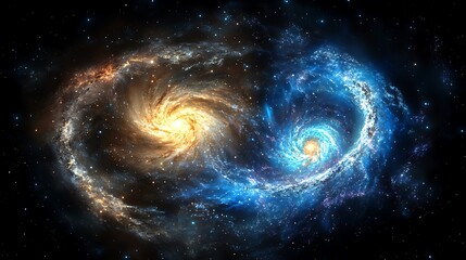 A cosmic view of a galaxy merging with a smaller companion galaxy