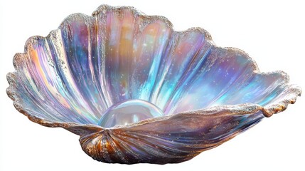 PNG Elegant iridescent pearl in shell