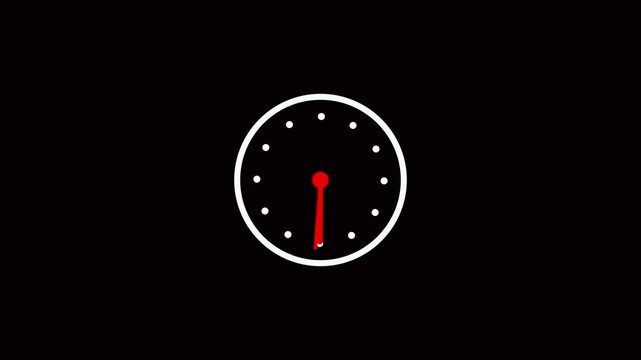 Clock Counting Down 24 Hour Day Fast Speed. Clock with moving arrows.  Clock with moving arrows. Clock time lapse UHD 4K Animation. 4k video.
