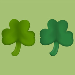 3D clover leaf on white background