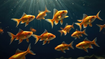 Golden Fish Underwater