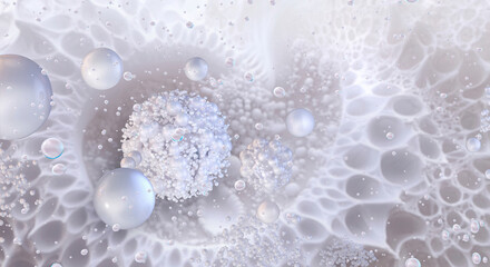 Bone tissue, complex network of collagen fibers and calcium particles. Calcium ions for bone mineralization and strength. Osteoblasts build new bone tissue by depositing calcium. 3D bone background