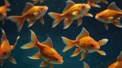 Naklejka premium Golden Fish Underwater