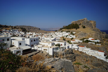 panorama of Lindos and it's acropolis 