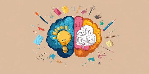 An illustration of a brain divided into sections
