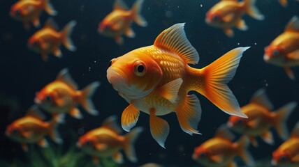 Golden Fish Underwater