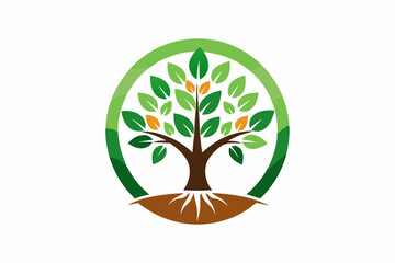 Obraz premium A Natural Agro Farm Project Logo Icon Illustration designed