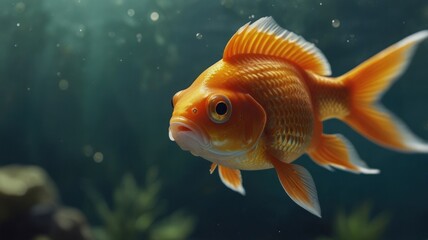 Golden Fish Underwater