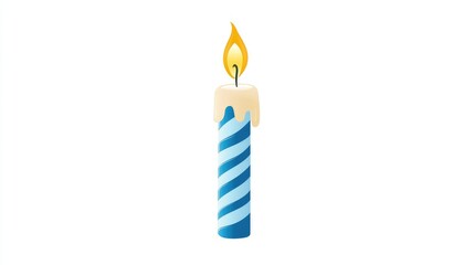 A single candle clipart, anniversary element, minimalistic style, isolated on white background
