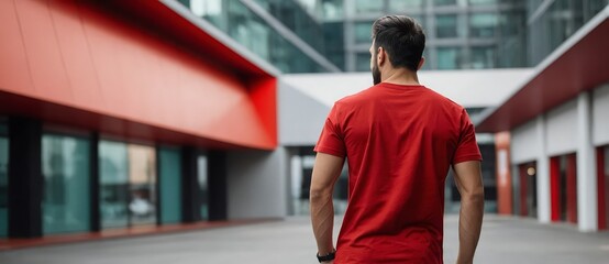 Blank red t shirt front and back mockup, plain cotton t shirt mock up design template 