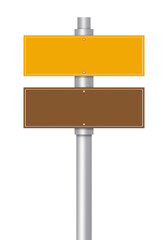 Obraz premium Blank Bicolor Road or Street Sign, Isolated on White. Can be used as a Text Frame.