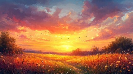 Obraz premium Sunset sky backgrounds outdoors nature.