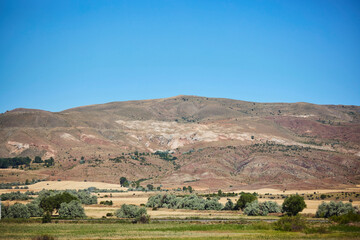 Fototapeta premium Beautiful mountain landscape. The Central Anatolia region in Turkey. Agricultural industry