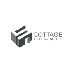 cottage logo s initial icon with creative vector illustration