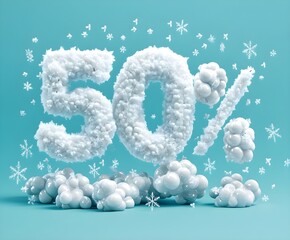 Fototapeta premium 50% discount in winter design