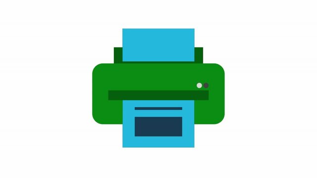 Animated of Printer icon motion graphic animation. Document concept icon animation