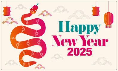 minimalist vector design Chinese new year 2025 year of the Snake. Red Snake design, cards, story template and envelope design. Lunar new year concept, vector design