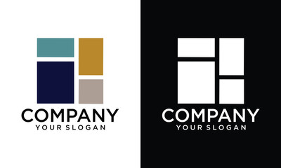 Creative block square logo design