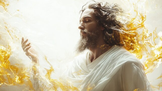 Godness adult white background representation.