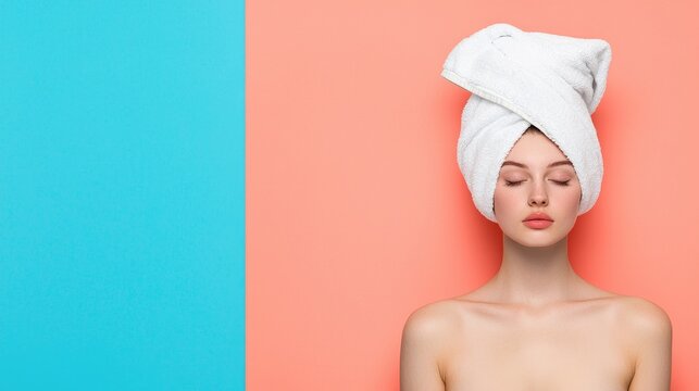 The figure in the Korean head spa has a towel wrapped around their head, symbolizing relaxation and rejuvenation.
